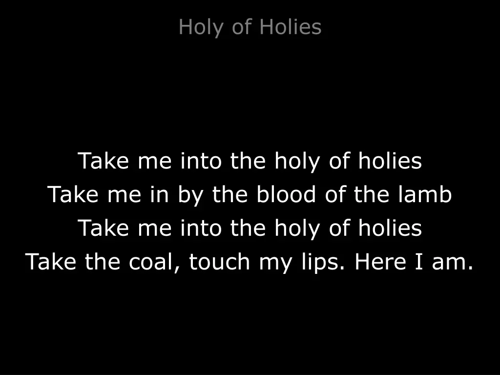 holy of holies 1