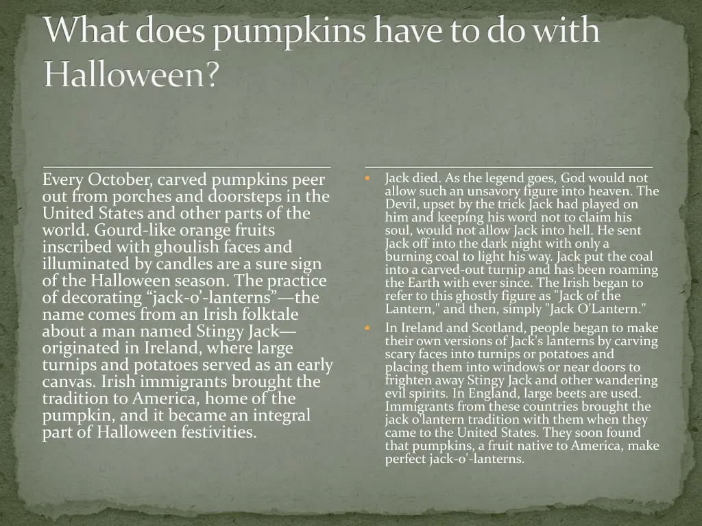 what does pumpkins have to do with halloween