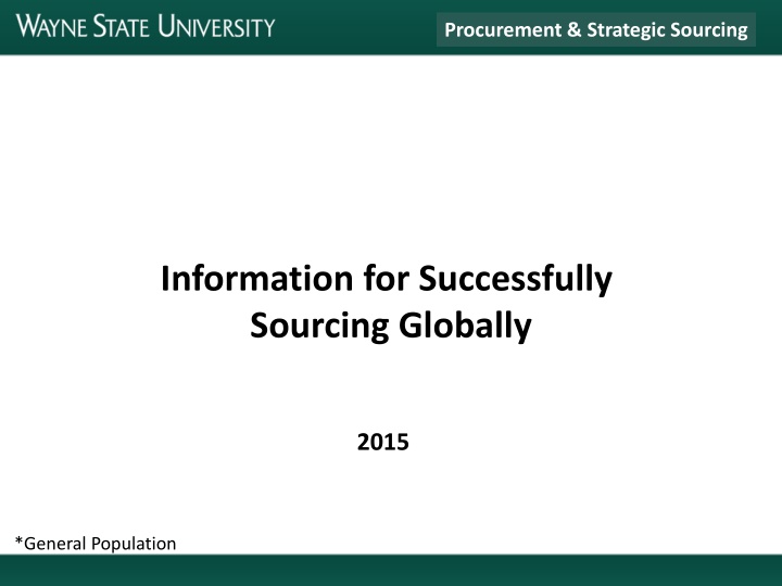 procurement strategic sourcing