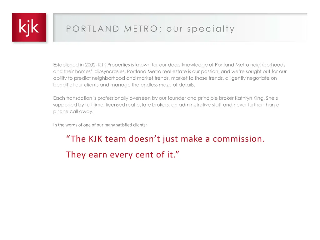 portland metro our specialty