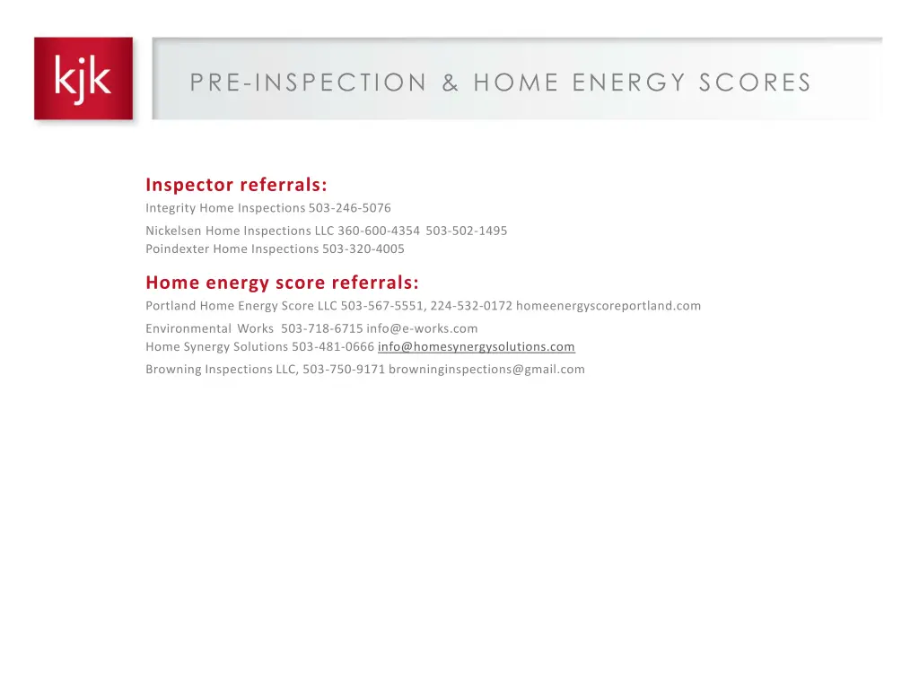 pre inspection home energy scores