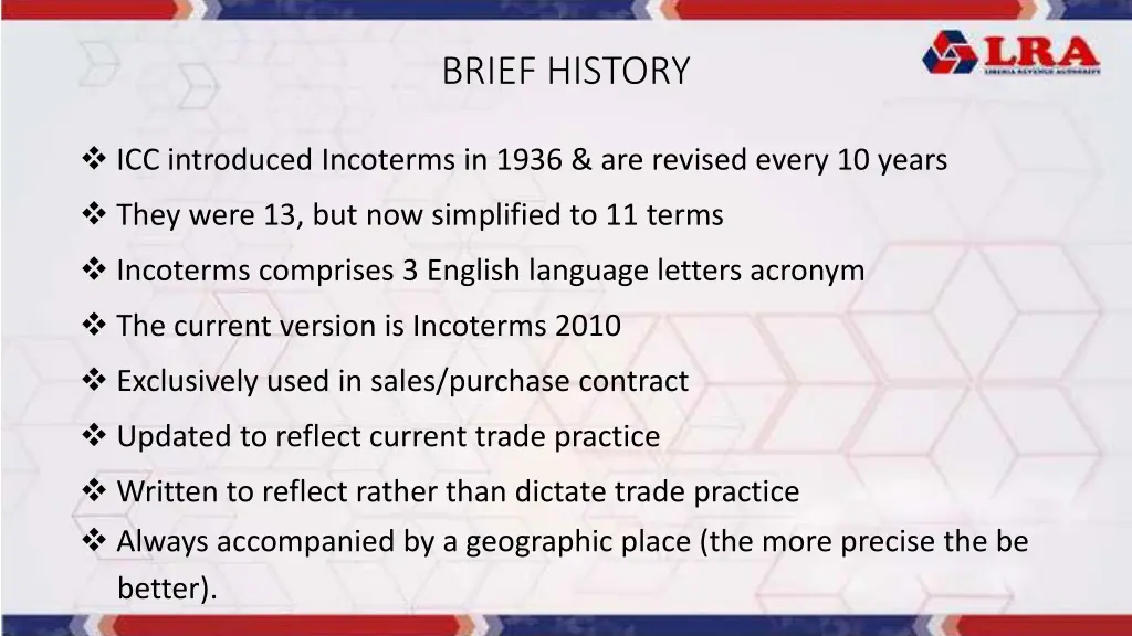 brief history