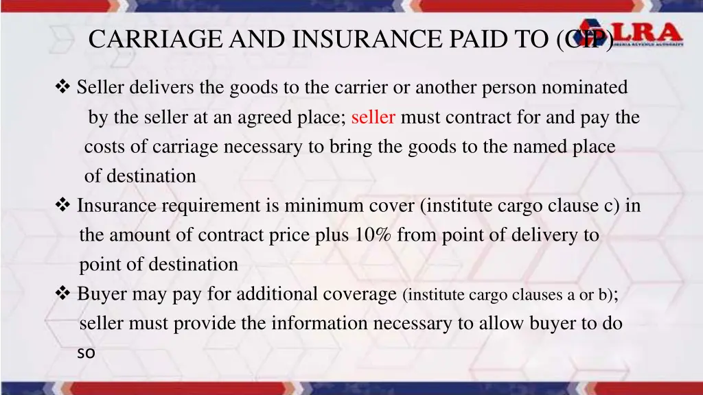 carriage and insurance paid to cip