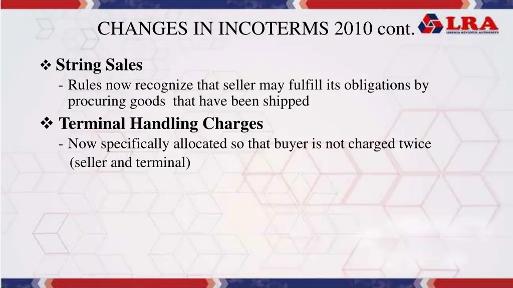 changes in incoterms 2010 cont 1