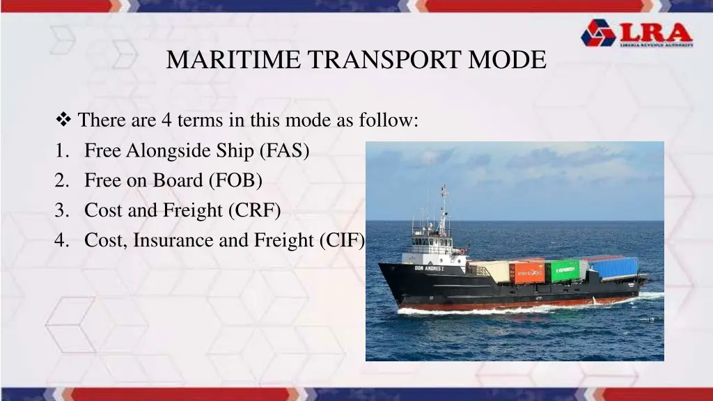 maritime transport mode 1