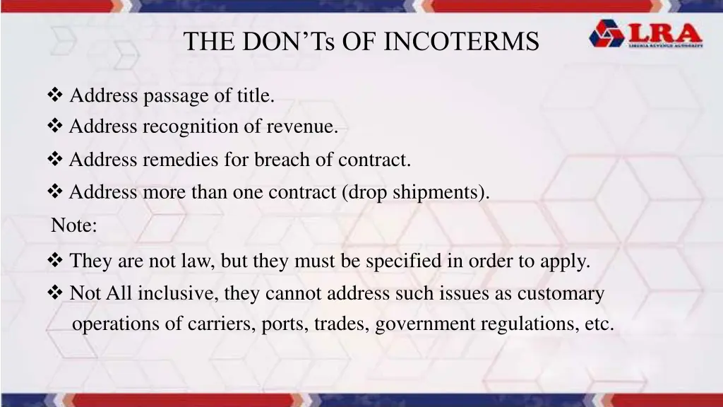 the don ts of incoterms