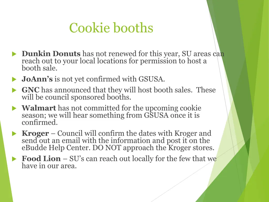 cookie booths