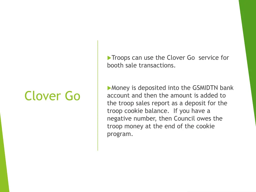 troops can use the clover go service for booth