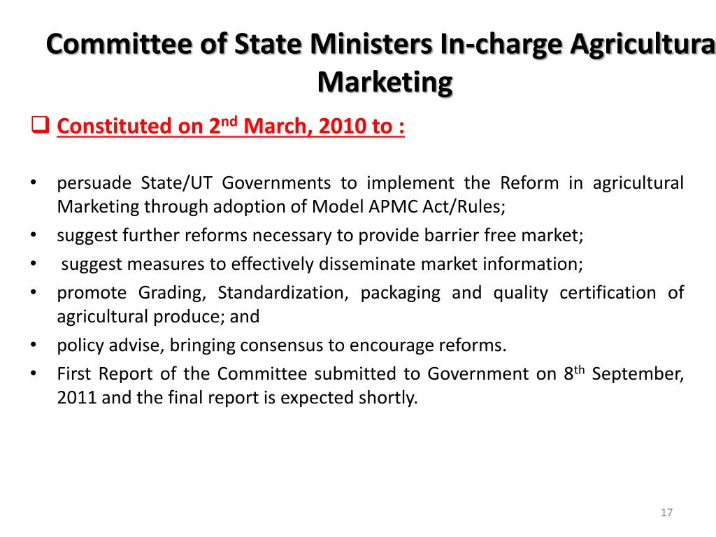 committee of state ministers in charge