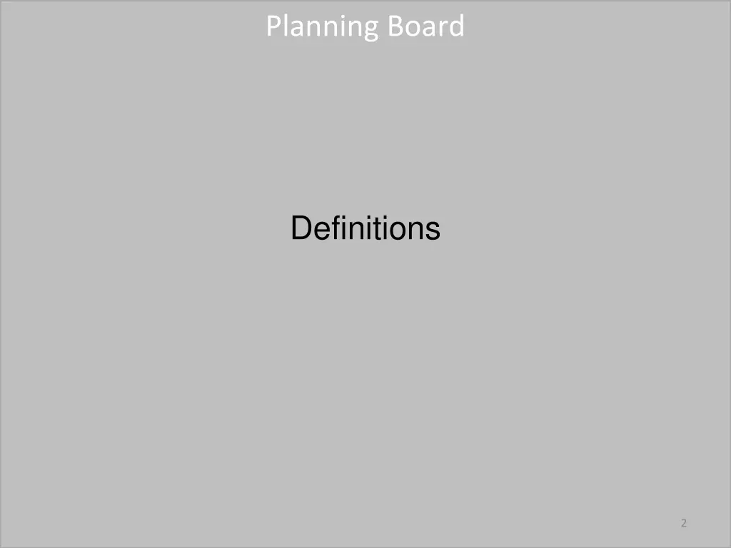 planning board