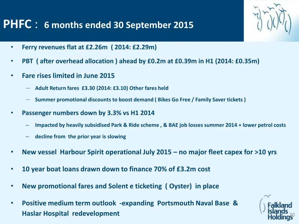 phfc 6 months ended 30 september 2015