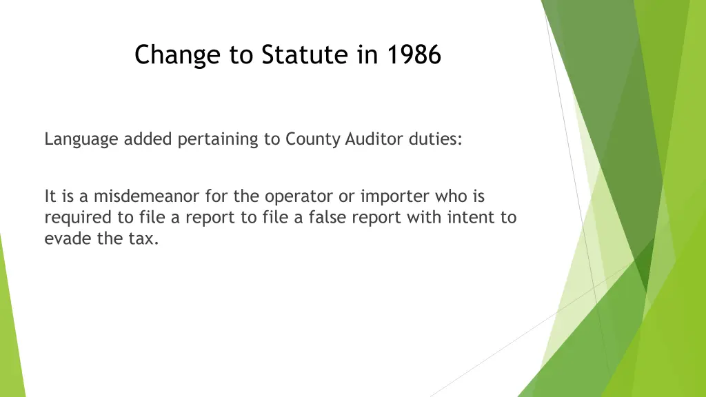 change to statute in 1986