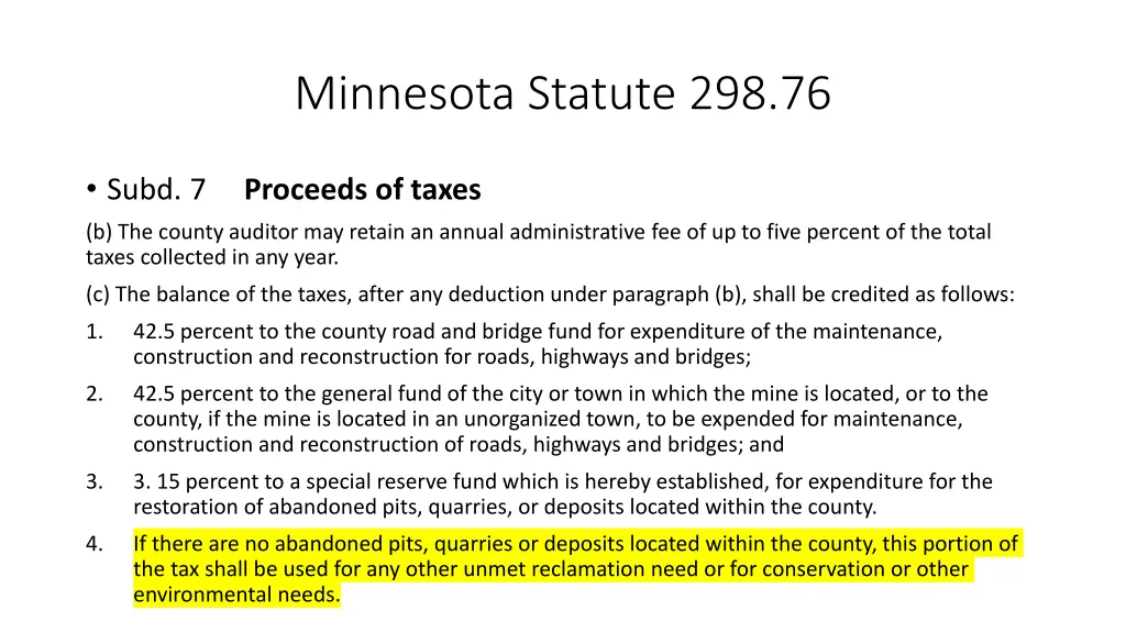 minnesota statute 298 76 2