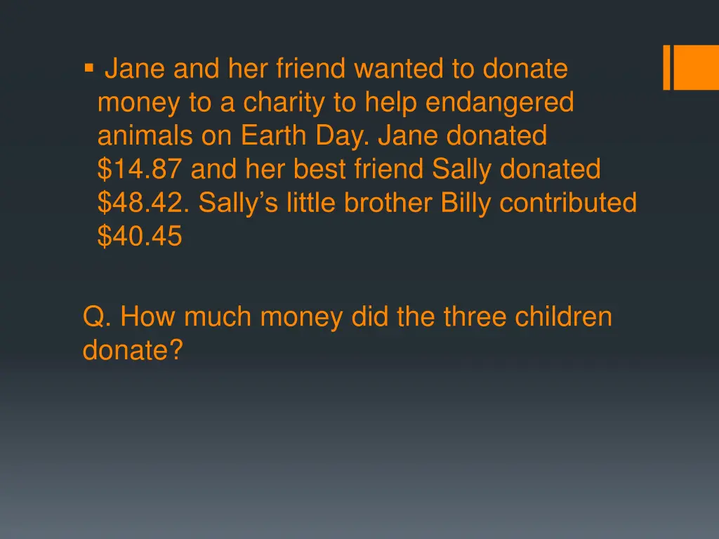 jane and her friend wanted to donate money