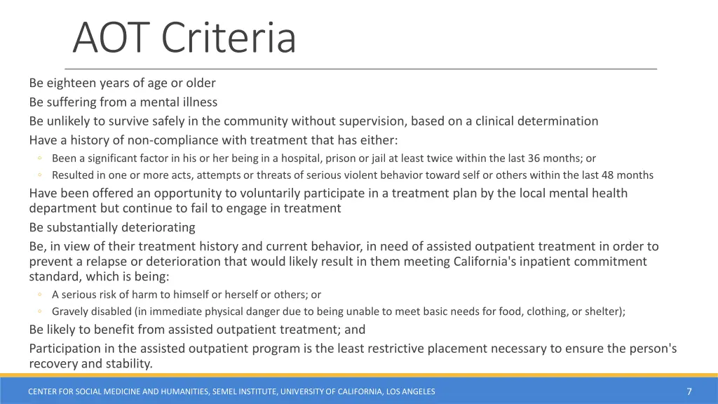 aot criteria