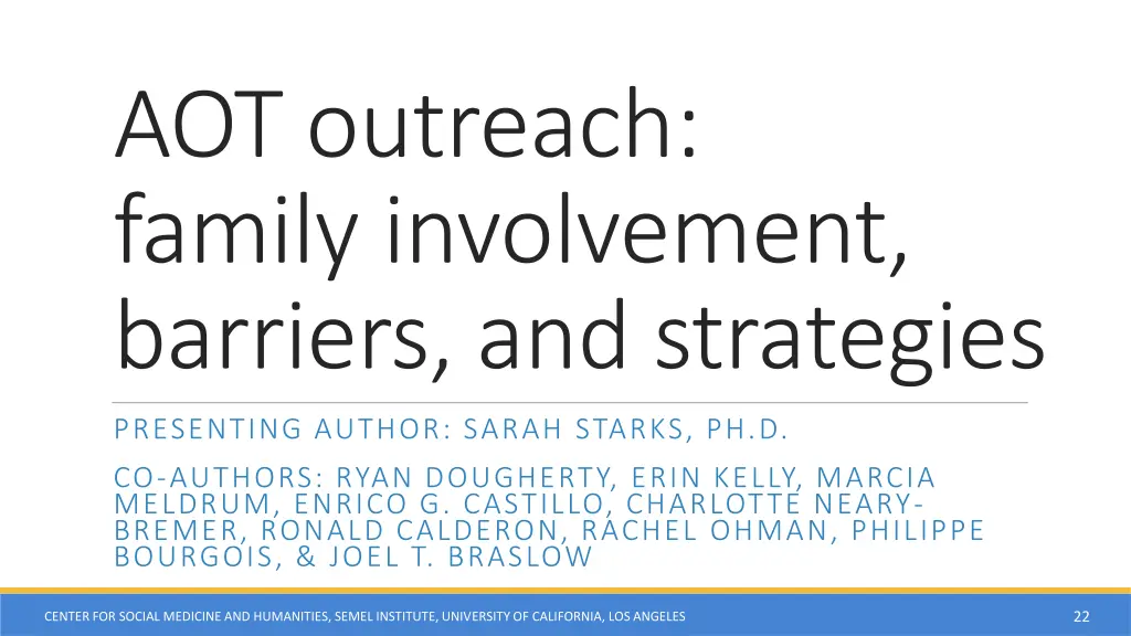 aot outreach family involvement barriers