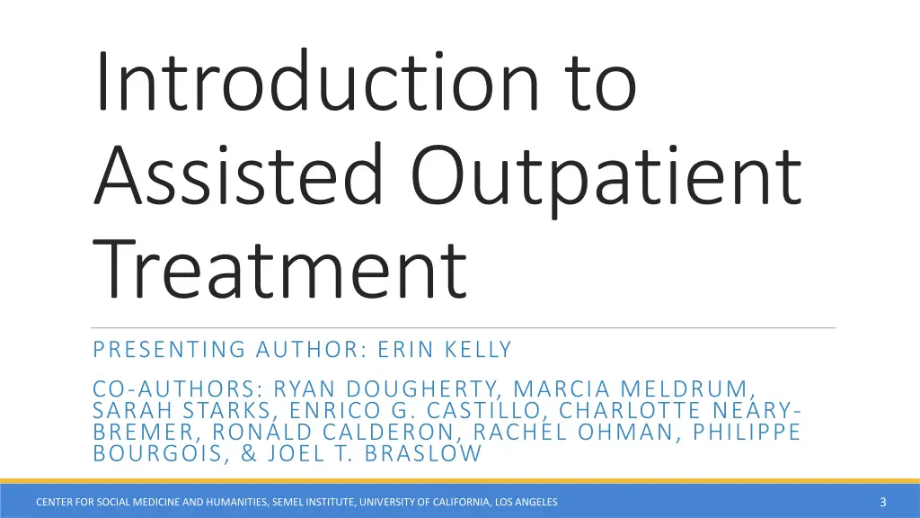 introduction to assisted outpatient treatment