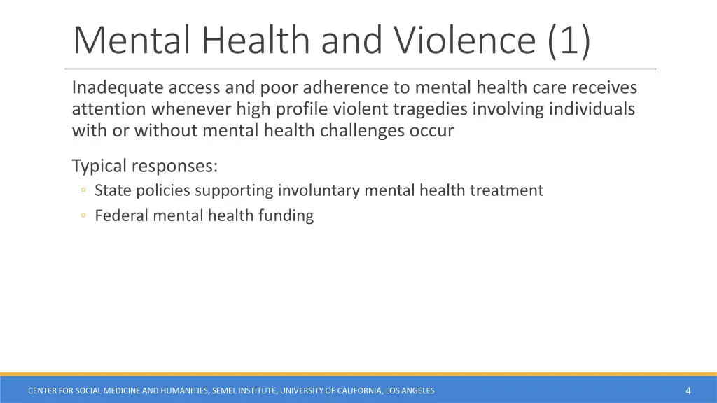 mental health and violence 1