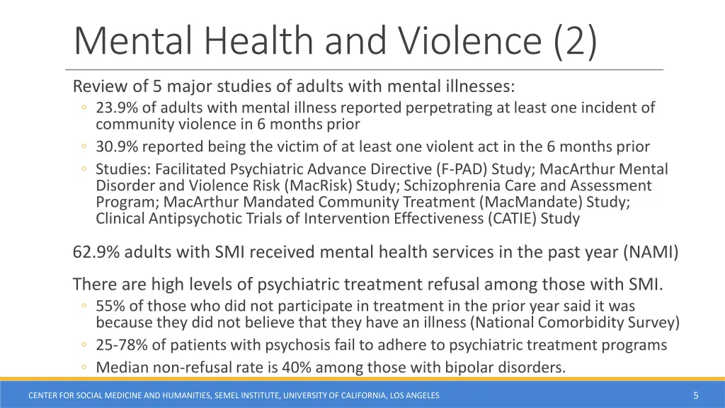 mental health and violence 2