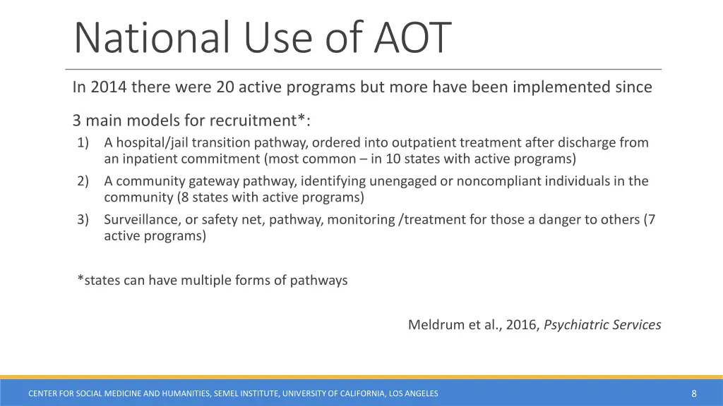 national use of aot