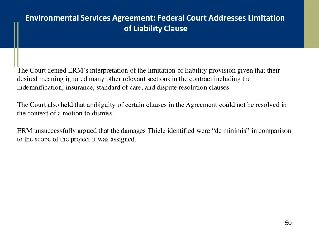 environmental services agreement federal court 2