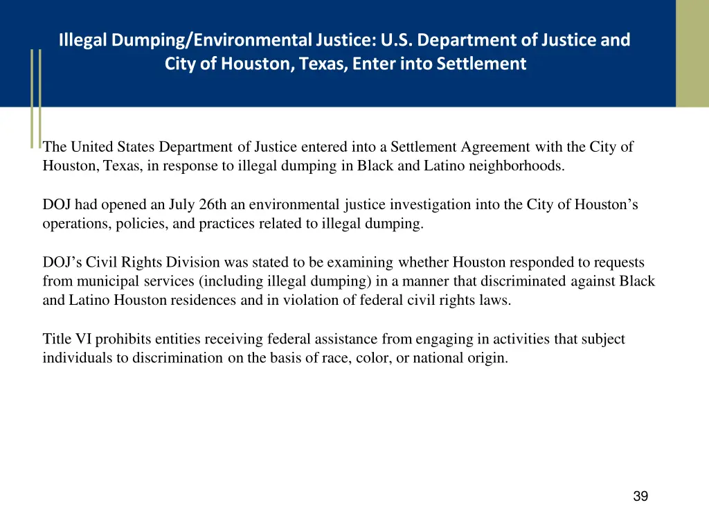 illegal dumping environmental justice