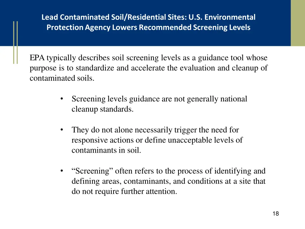 lead contaminated soil residential sites 1