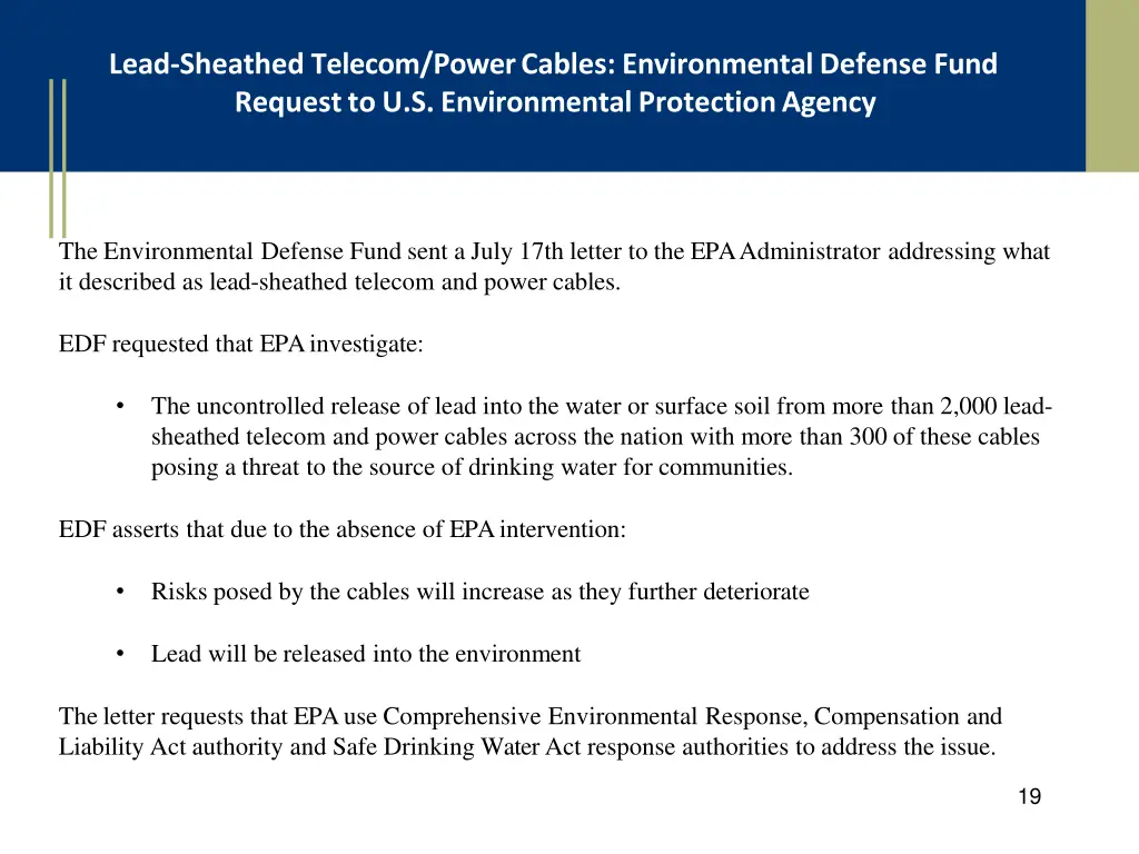 lead sheathed telecom power cables environmental