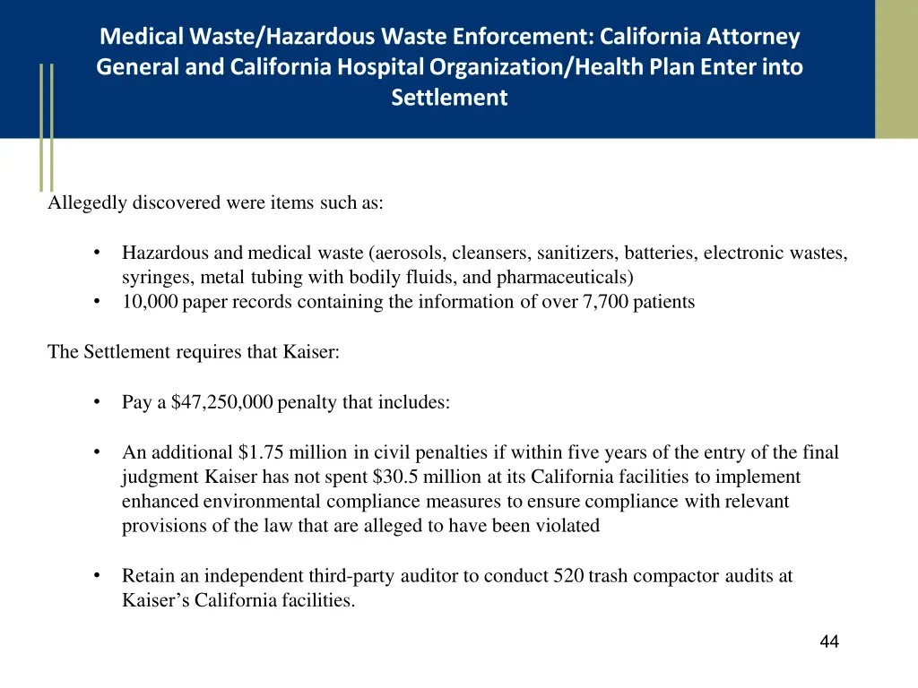 medical waste hazardous waste enforcement 1