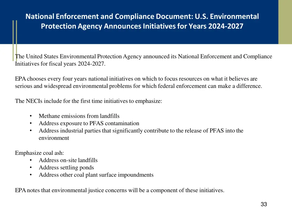 national enforcement and compliance document