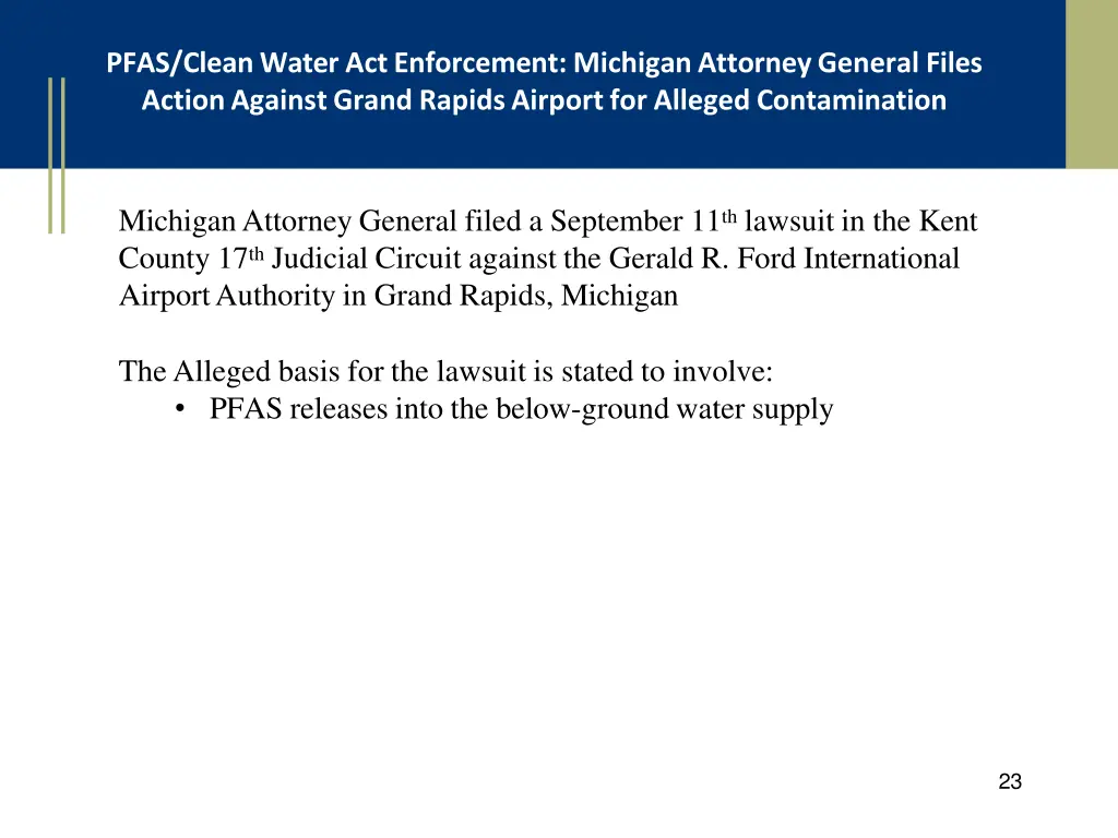 pfas clean water act enforcement michigan