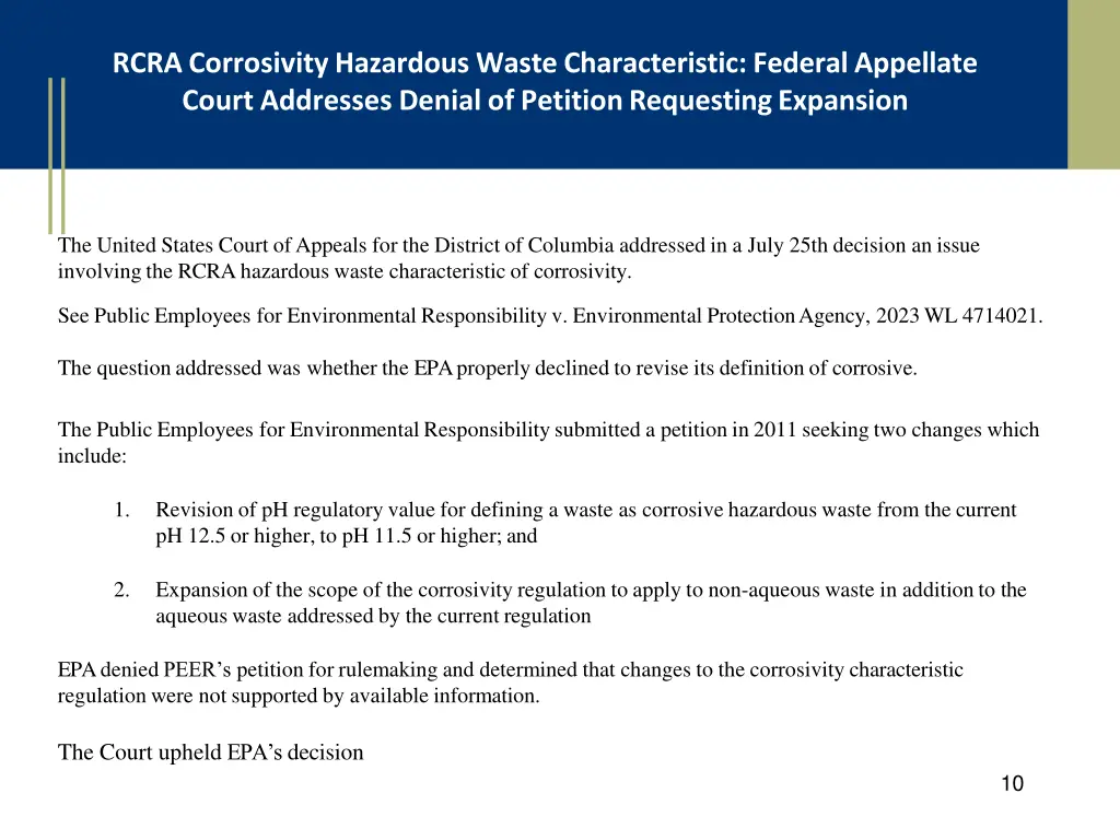 rcra corrosivity hazardous waste characteristic