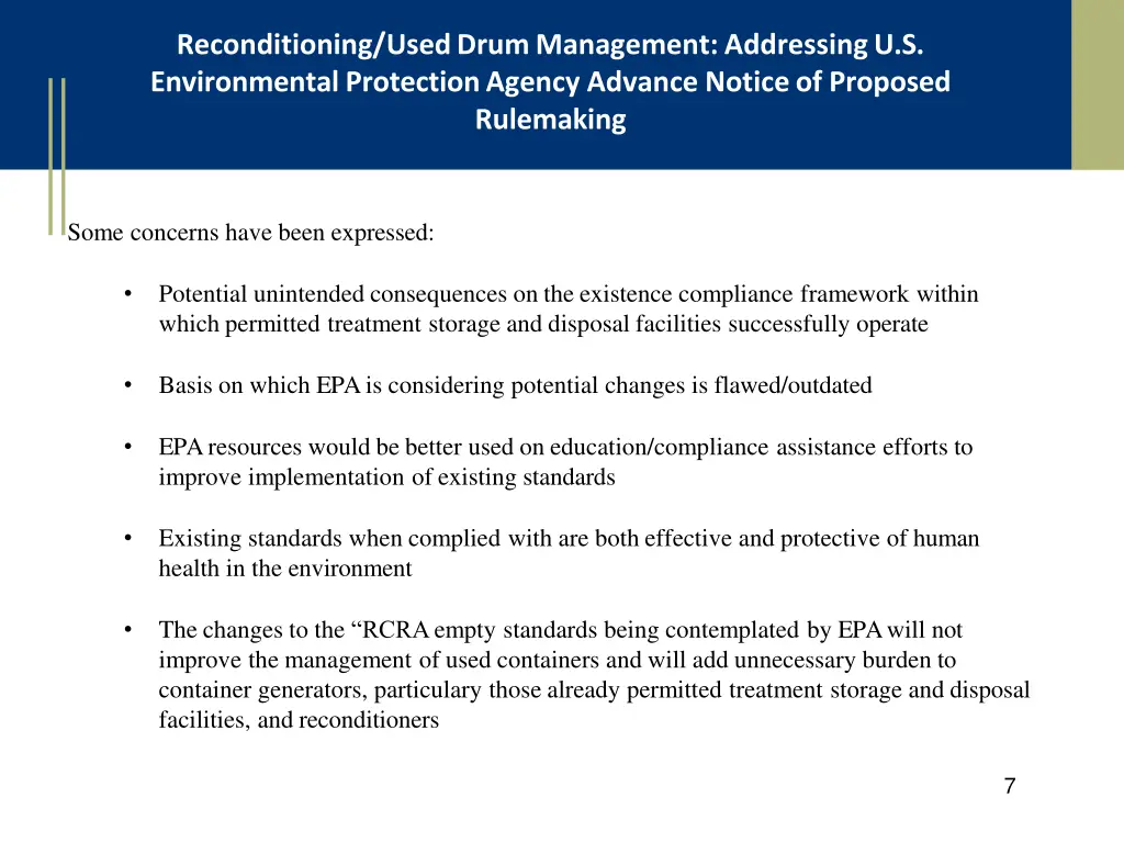 reconditioning used drum management addressing 2