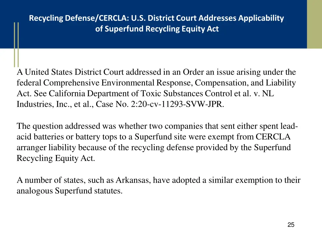 recycling defense cercla u s district court