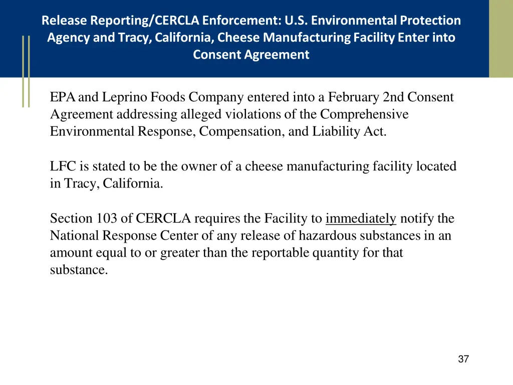 release reporting cercla enforcement