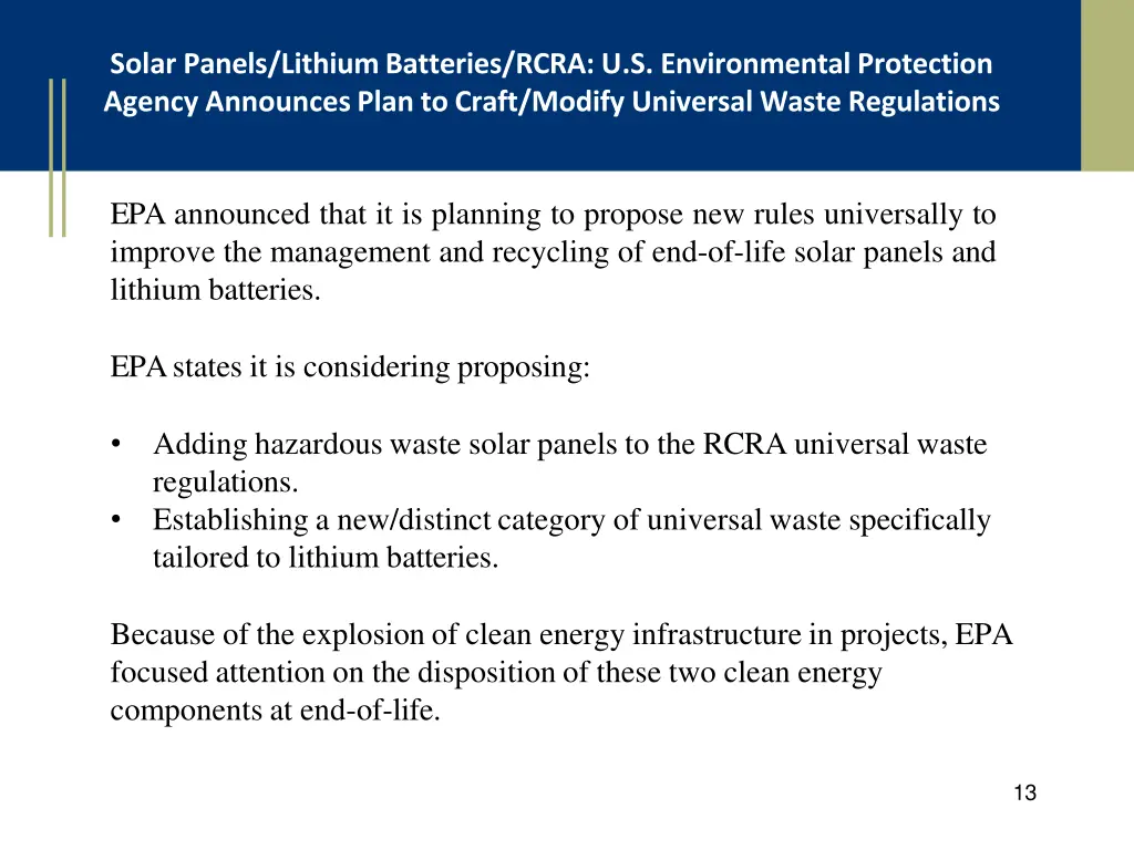 solar panels lithium batteries rcra