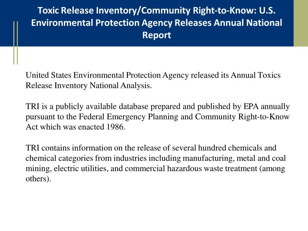 toxic release inventory community right to know