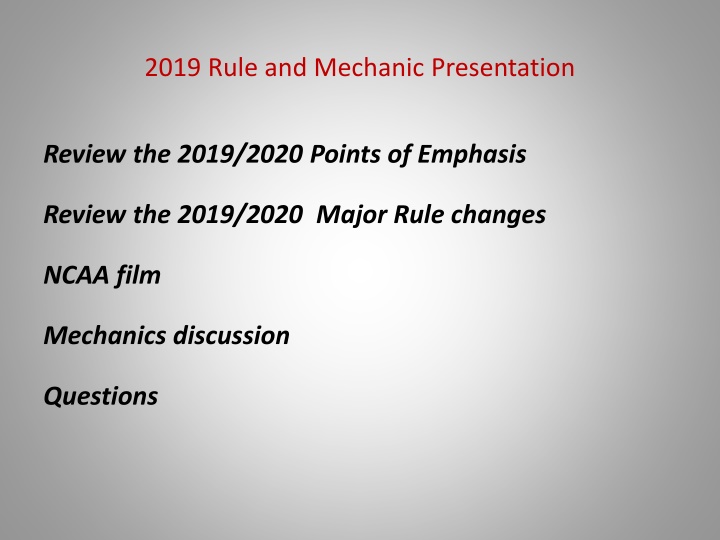 2019 rule and mechanic presentation