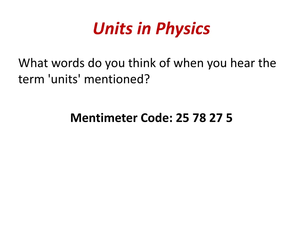 units in physics