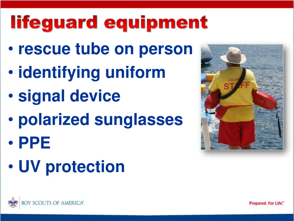 rescue tube on person identifying uniform signal