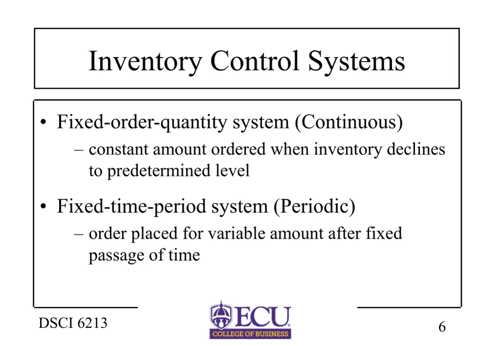 inventory control systems