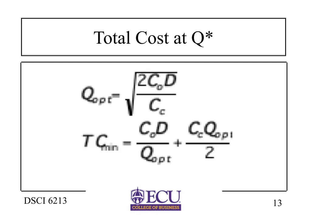 total cost at q