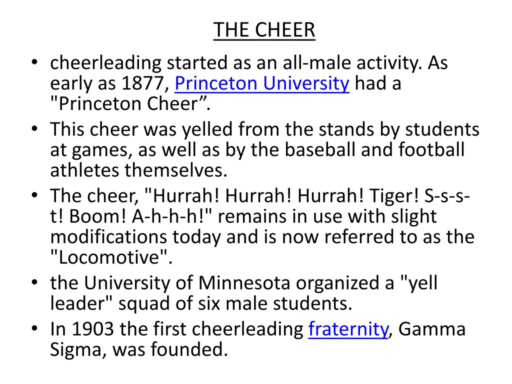 the cheer