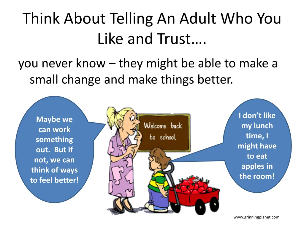 think about telling an adult who you like