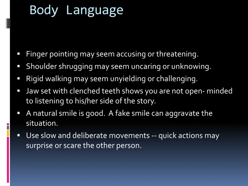 body language