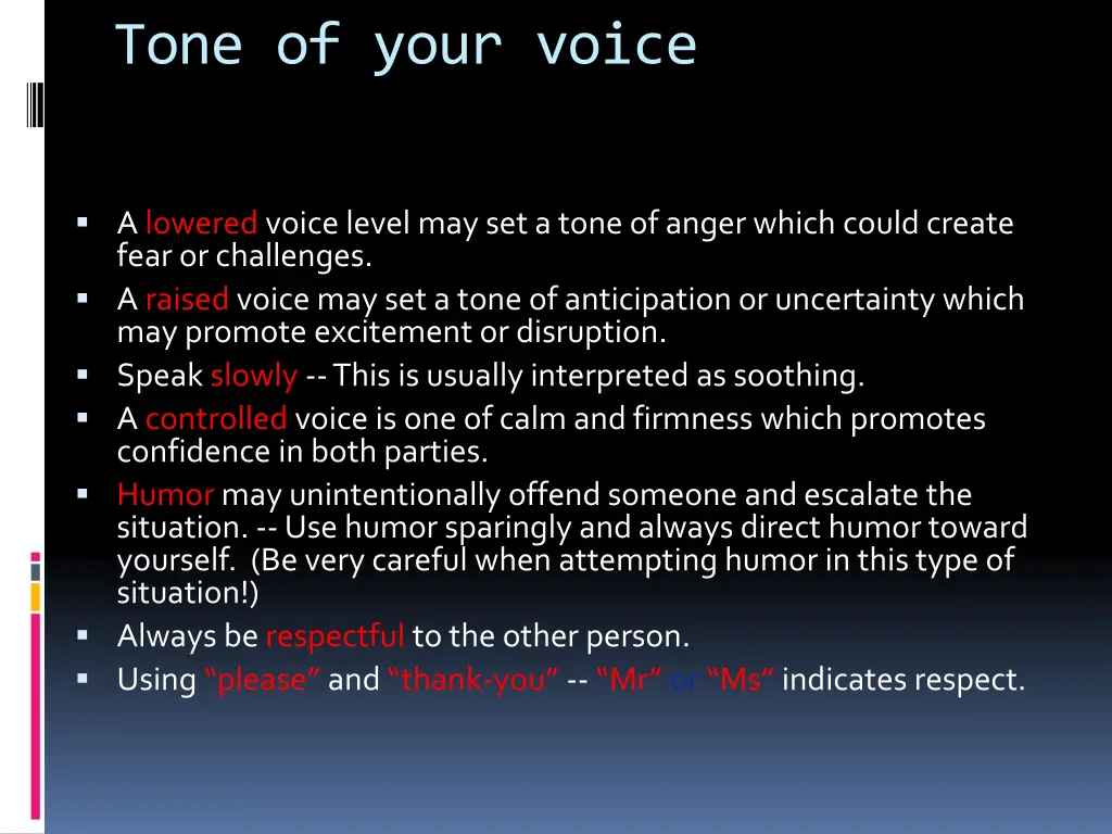 tone of your voice