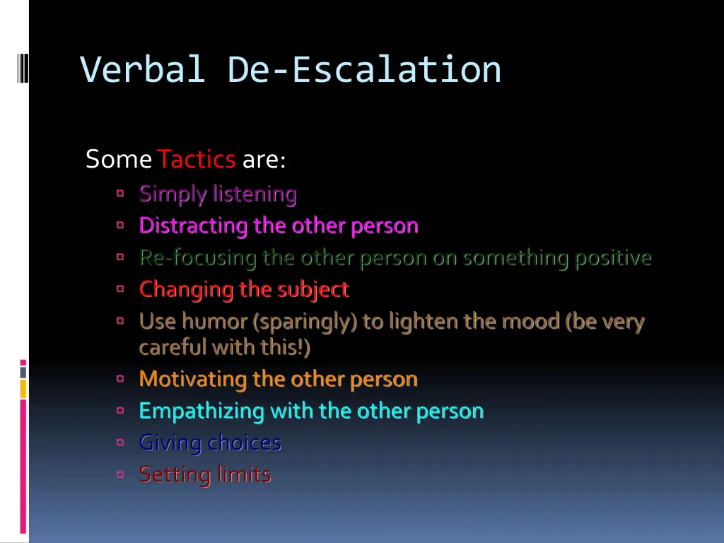 verbal de escalation