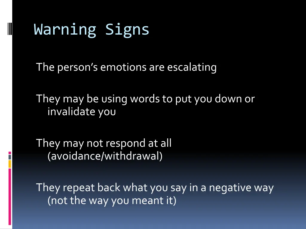 warning signs