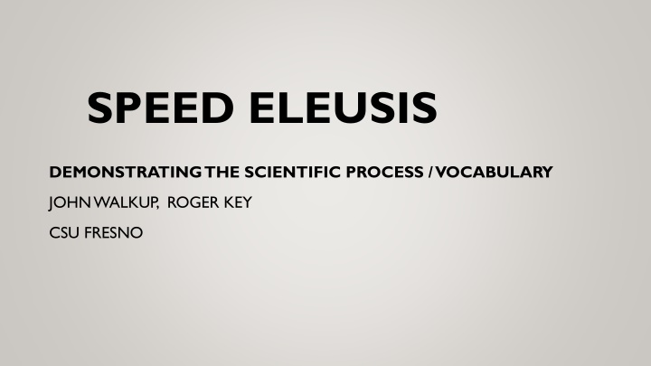 speed eleusis