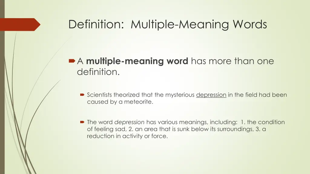 definition multiple meaning words